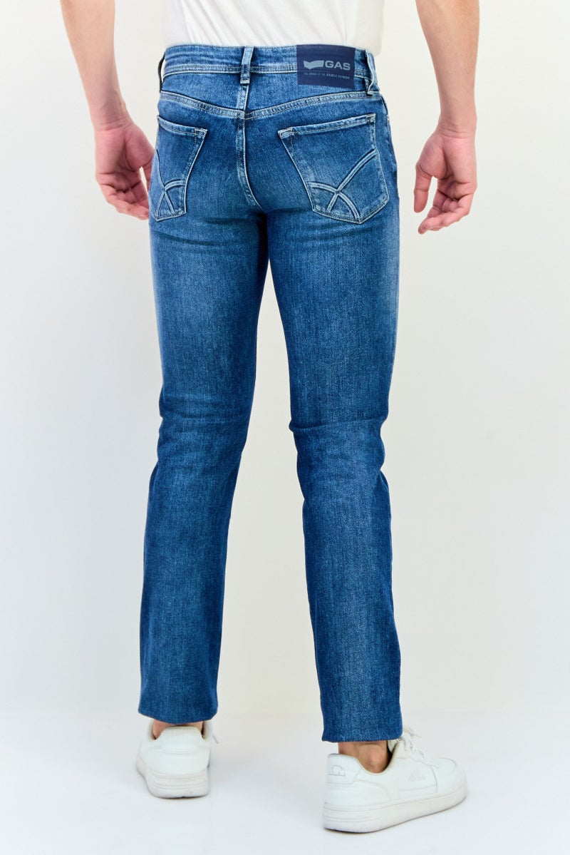 GAS Men Slim Fit Wash Stretchable Denim Jeans, Blue - Image 3
