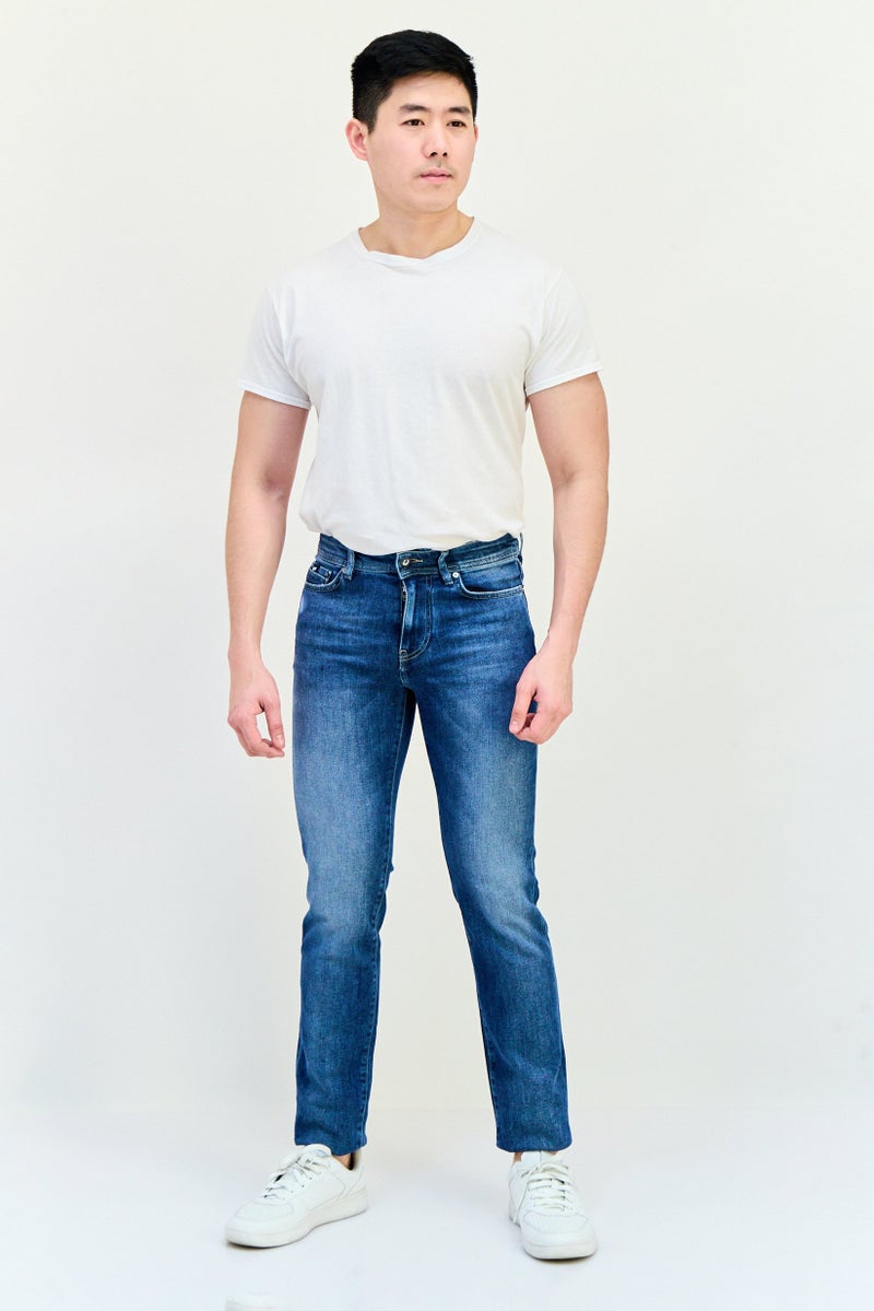 GAS Men Slim Fit Wash Stretchable Denim Jeans, Blue - Image 2