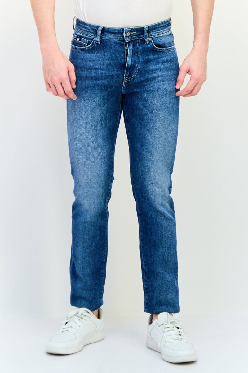 GAS Men Slim Fit Wash Stretchable Denim Jeans, Blue - Image 1