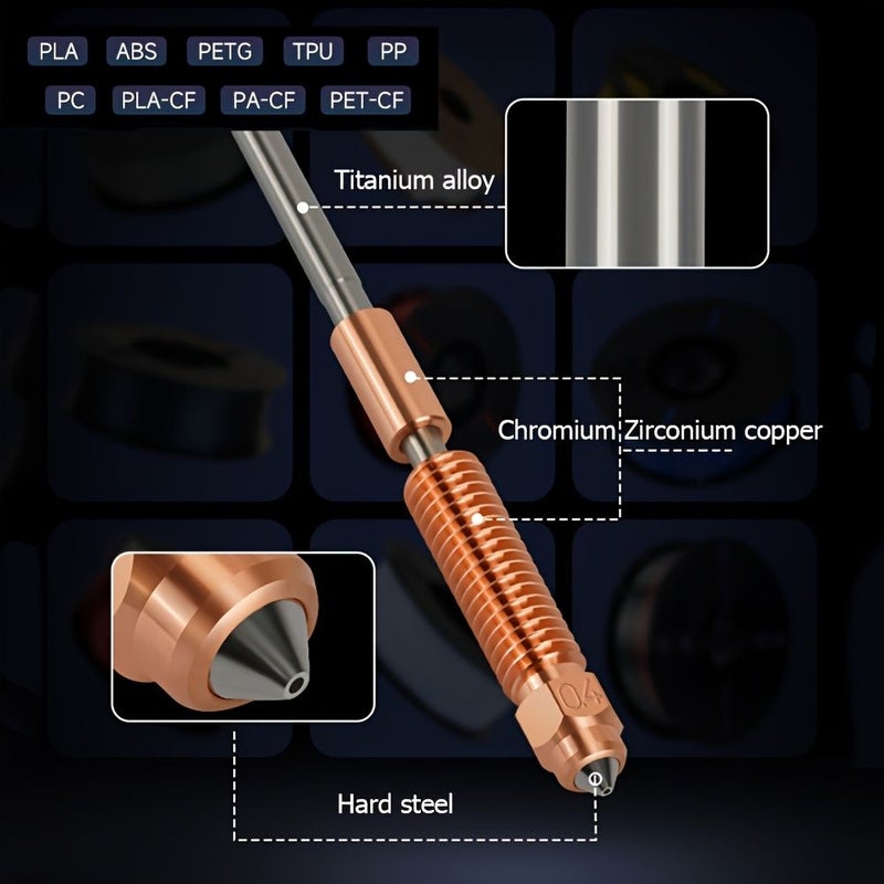 Begrint 1PCS 0.4mm Hardened Steel Quick Swap Nozzle Kit for 3D Printers - Image 5