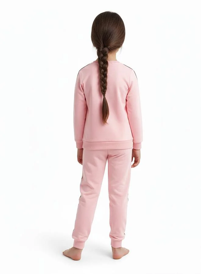 babyqlo Pink Bunny Tracksuit With Frill Detailing