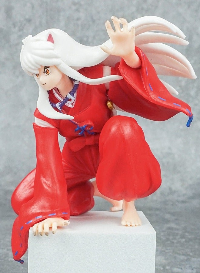 HALAMODO Inuyasha Crouching Red Robe Inuyasha Figure, Desk Decor and Adorable Birthday Gift 9cm - Image 2