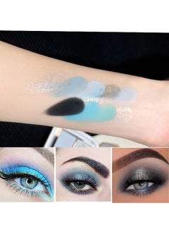 Julystar Luminary Color Eyes Palette - 6 Colors Eye Shadow Palettes, Makeup Eye Shadow Palettes Blue Eye Shadow Eye Green Shadow Waterproof Long Lasting Natural Mixing Pigment Makeup  - Image 3