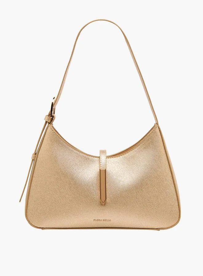 Flora Bella By Shoexpress Flora Bella Metallic Trim Shoulder Bag With Zip Closure