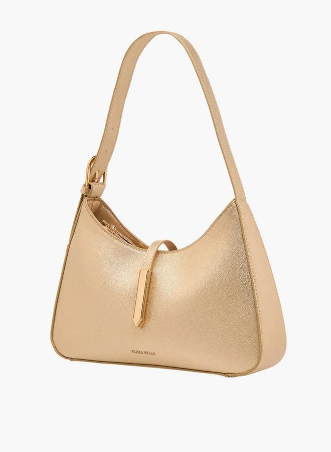 Flora Bella By Shoexpress Flora Bella Metallic Trim Shoulder Bag With Zip Closure