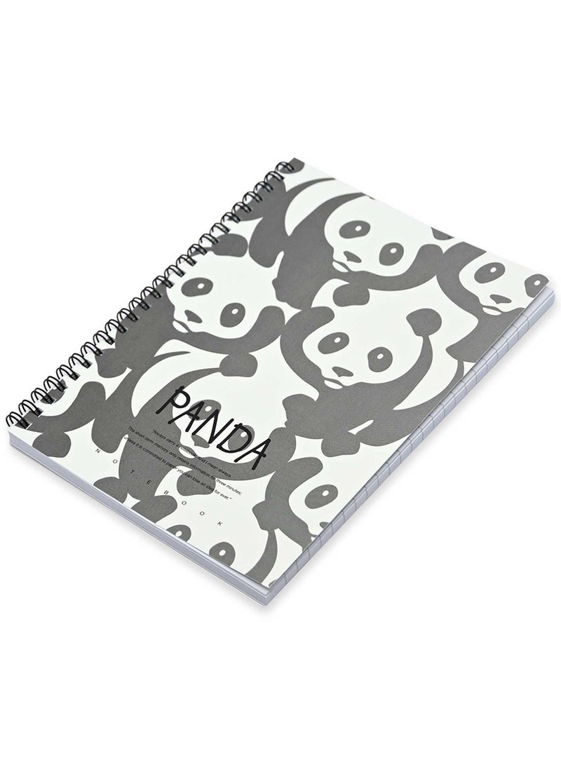 FIS Pack Of 5 Spiral Soft Cover Notebook, 96 Sheets A5 Panda Design 2 -FSNBSSCA596-PAN2 - Image 1