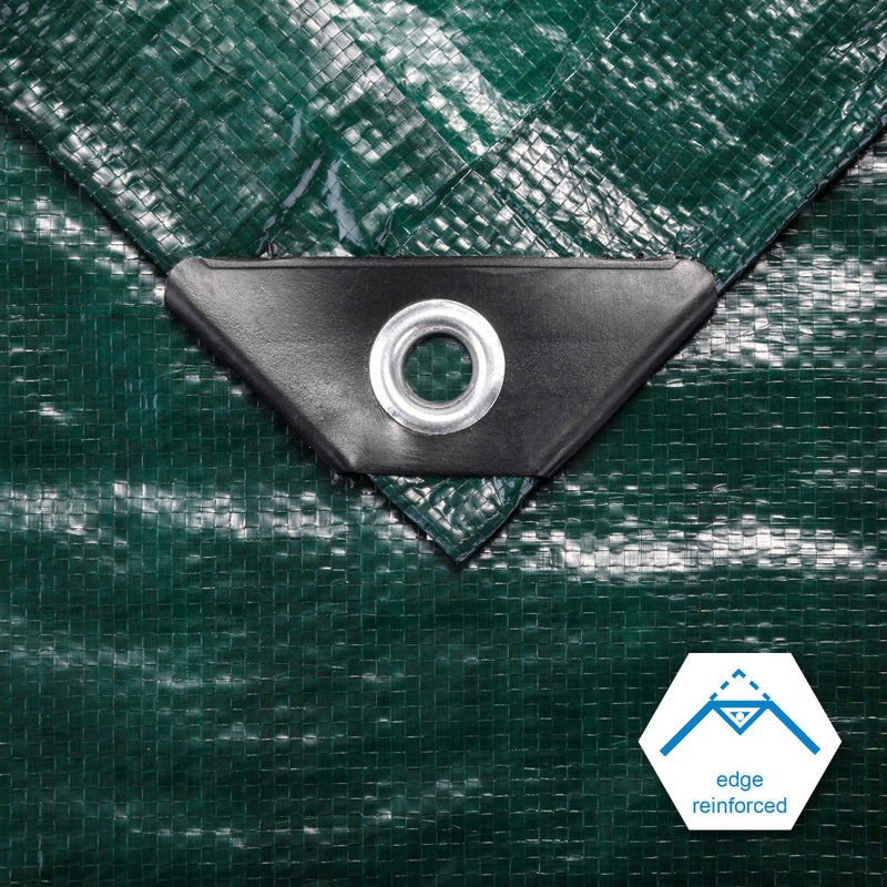 CARTMAN Finished Size 10x10 Feet Waterproof Green Tarp 8 Mil Thick, Multipurpose Protective Cover for Emergency Rain Shelter Camping Tarpaulin - Image 4