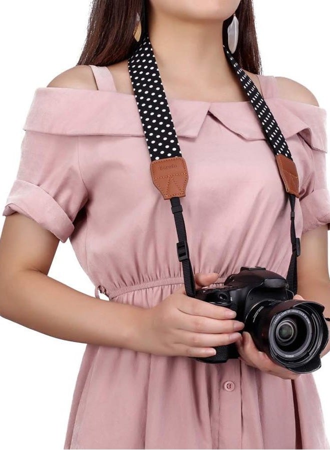 Eorefo Camera Strap Vintage Universal Shoulder Neck Belt Strap for All DSLR Camera Nikon Canon Sony Olympus Samsung Pentax Fujifilm,Black. - Image 2