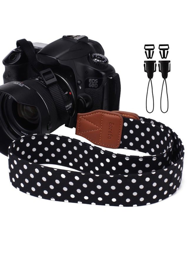 Eorefo Camera Strap Vintage Universal Shoulder Neck Belt Strap for All DSLR Camera Nikon Canon Sony Olympus Samsung Pentax Fujifilm,Black. - Image 1