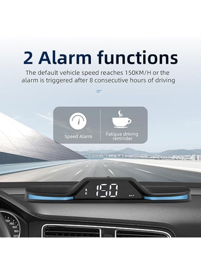عداد سرعة رقمي للسيارة عالي الدقة يعمل عبر الأقمار الصناعية (GPS) - شاشة عرض أمامية (HUD) صغيرة بجهد 5 فولت، مزودة ببوصلة إلكترونية مدمجة ونظام تنبيه أمان متعدد الوظائف، وتتميز بتركيب لا يتطلب تعديلات (غير ضار بهيكل السيارة) وتناسب جميع طرازات المركبات. - Image 4