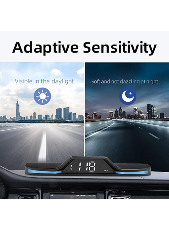 عداد سرعة رقمي للسيارة عالي الدقة يعمل عبر الأقمار الصناعية (GPS) - شاشة عرض أمامية (HUD) صغيرة بجهد 5 فولت، مزودة ببوصلة إلكترونية مدمجة ونظام تنبيه أمان متعدد الوظائف، وتتميز بتركيب لا يتطلب تعديلات (غير ضار بهيكل السيارة) وتناسب جميع طرازات المركبات. - Image 5