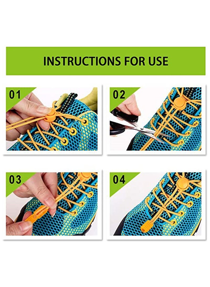 10 Pairs Elastic Shoe Laces No Tie Elastic Shoelaces with Lock Device Adjustable Tieless Shoe Laces Strings Fits ​Adults and Kids Boots Board and Casual Shoe - Image 4