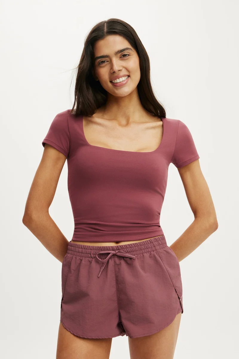 كوتون اون ULTRA SOFT SQUARE NECK FITTED T-SHIRT