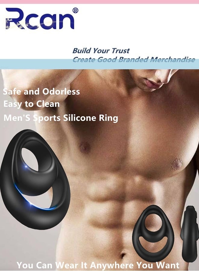 ركان حلقة رياضية مرنة للرجال من السيليكون سهلة التمدد ومقاومة للتمزق ومقاومة للتمزق وتحمل ممتد ومقاومة للماء ومقاومة للاهتراء وناعمة مناسبة للمنزل الرياضي للذكور - Image 1