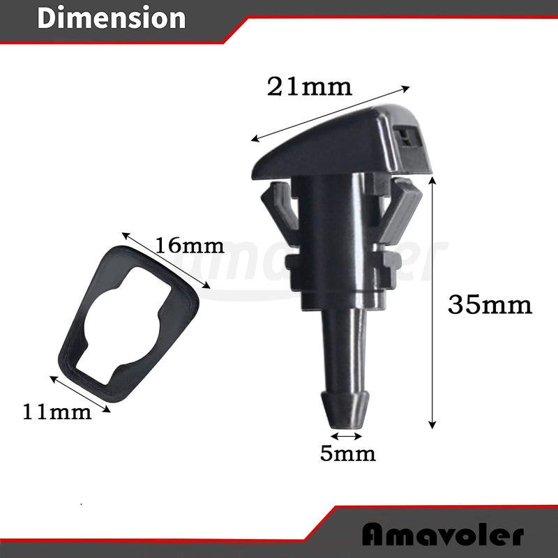 Amavoler Windshield Washer Nozzle Aftermarket Replacement Accessory Fit for KIA Motors RH LH Hyundai Accent Santa Fe Sonata OEM 986303J000 2pcs - Image 4