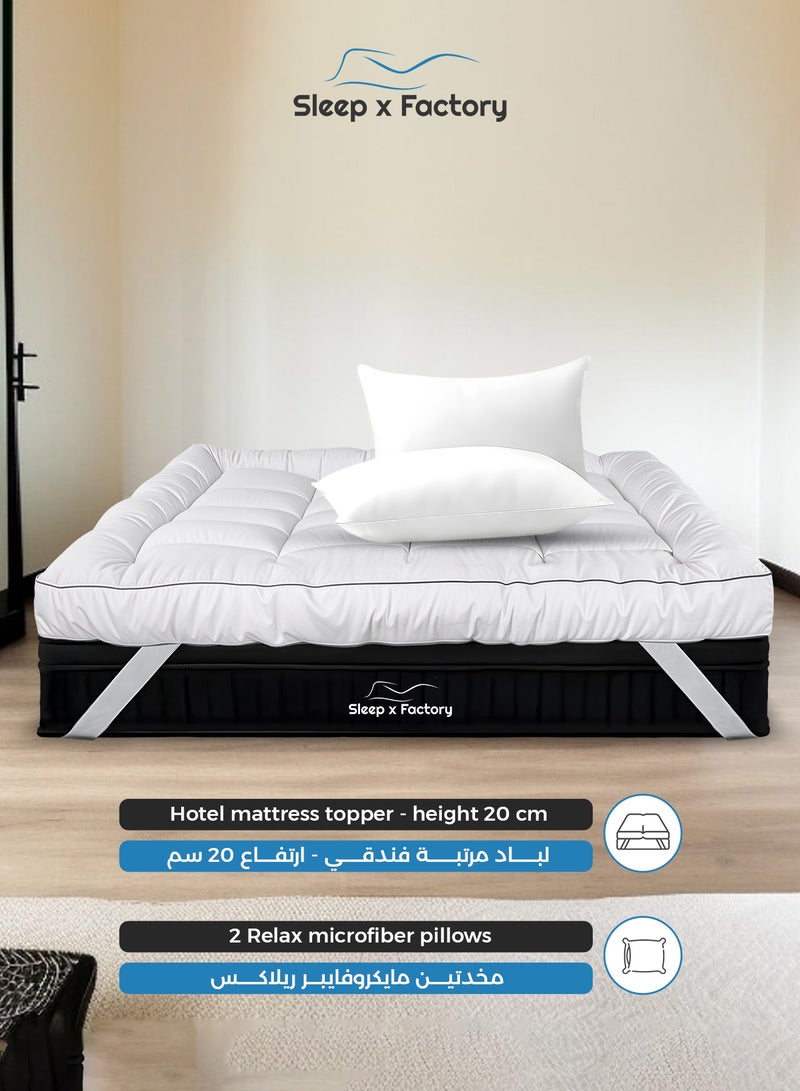 Sleep x Factory Diamond Package a Luxurious Mattress Topper 20 cm Hight with Luxurious Pillows - Image 2