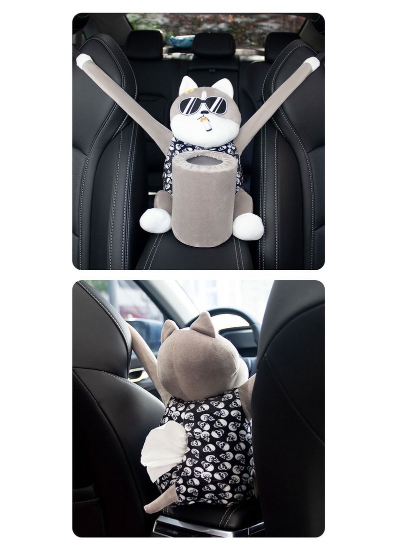 إس أف إم دبليو علبة مناديل مُعلقة للسيارة بتصميم كلب رمادي - Image 1