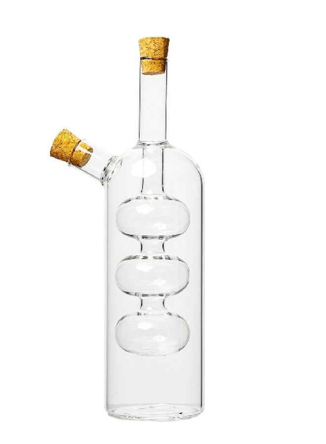 PARFAIT 2-In-1 Oil And Vinegar Bottle With Cork Stopper Clear And Brown 21.5 X 9 X 6 Cm Y122-413 