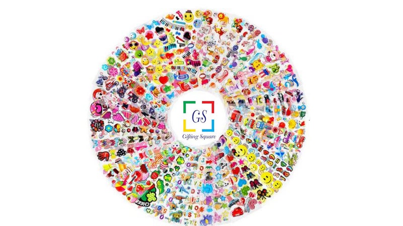 Gifting Square Cartoon Puffy 3D Cute Stickers Funny for Kids On Gifts (50 Sheet) - Image 4