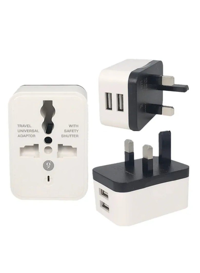 Universal USB Travel Charger Adapter – International Power Converter with EU, UK, and US Plug - Image 5