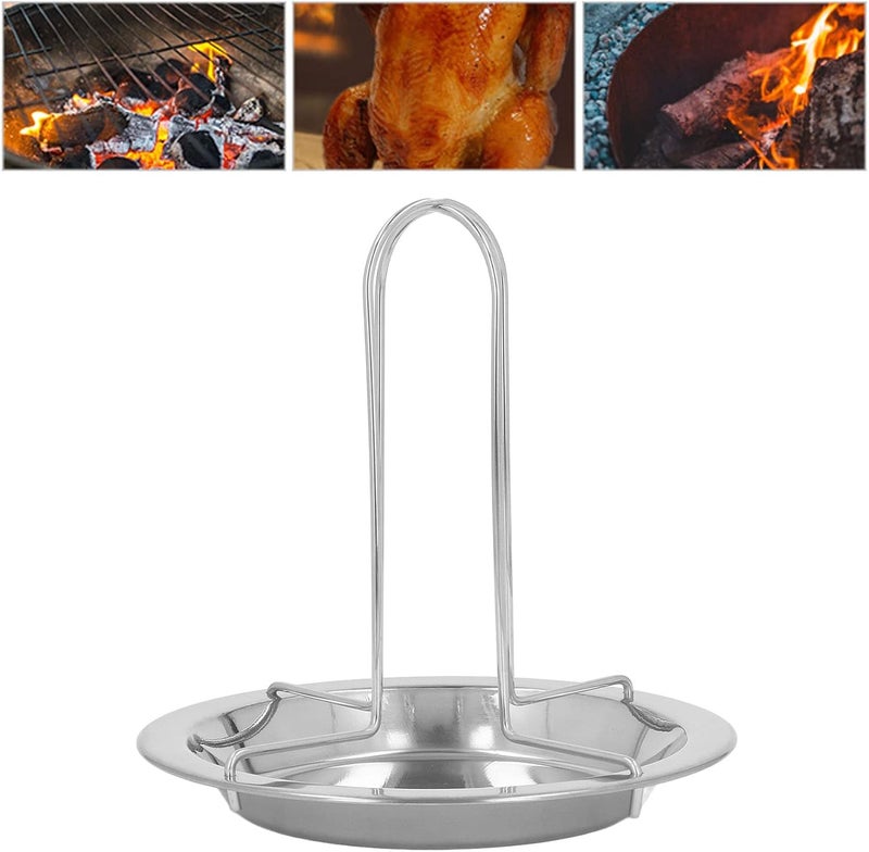 Stainless Steel Chicken Roaster Rack, Vertical Chicken Holder Roasting Pan with Rack Grilling Accessories for Camping Baking - Image 5