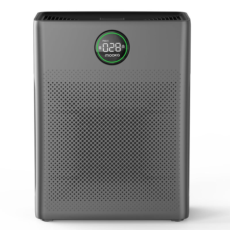Mooka Air Purifiers for Home Large Room up to 2200sq.ft, MOOKA Air Purifier for Home Pets with Washable Filter, PM 2.5 Display Air Quality Sensor Air Cleaner for Bedroom, Dorm Room, Pets, Office PR1 - Image 1