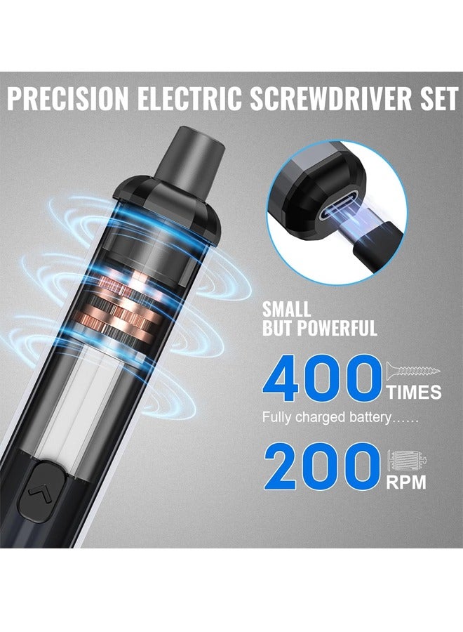 Fanski Mini Electric Screwdriver 3.7V, Cordless Screwdriver Set, Precision Electric Screwdrivers 68-in-1 Magnetic Bits, Rechargeable Portable Repair Tool Kit for Electronics Laptops Glasses Clocks - Image 3