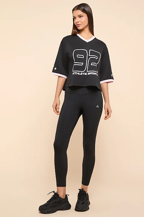 R&b Typography Print T-Shirt With Crew Neck and Short Sleeves