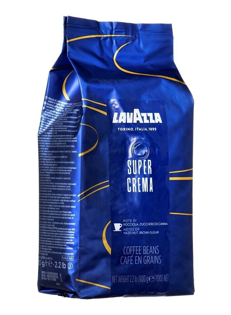 لافازا مجموعة حبوب قهوة محمصة بالكامل بدرجة متوسطة 1 كجم كريما اي اروما من لافازا الحبة الكاملة كيس