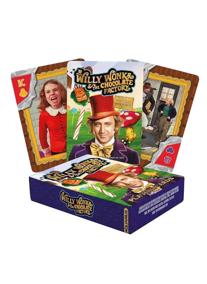 Aquarius Aquarius Willy Wonka Playing Cards  Willy Wonka Themed Deck of Cards for Your Favorite Card Games  Officially Licensed Willy Wonka Merchandise  Collectibles  - Image 1