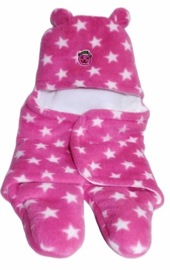 Episkey Soft Hooded Baby Blankets Swaddlers All Season Baby Wrapper Unisex Baby Sleeping Bag Baby Gift for New Born Baby Boys and Baby Girls (Baby_Swaddler_Pink) - Image 2
