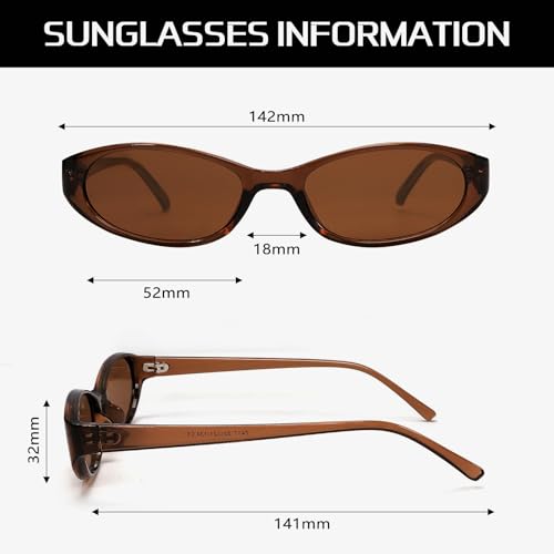 GUVIVI Retro Oval Sunglasses for Women 2026 90s Small Chic Cat Eye Sun Glasses Sunnies Lightweight Shades - Image 4