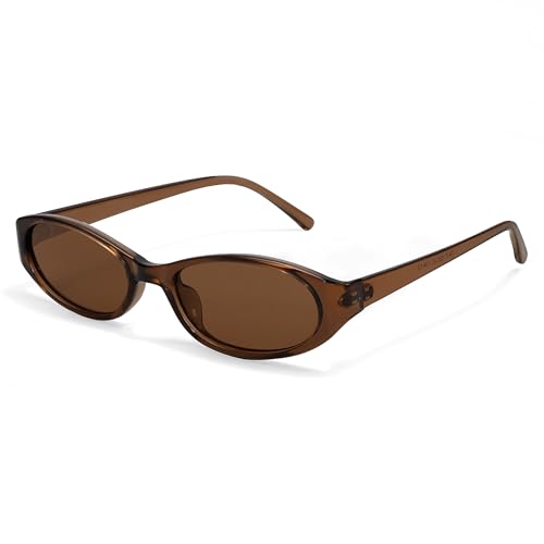 GUVIVI Retro Oval Sunglasses for Women 2026 90s Small Chic Cat Eye Sun Glasses Sunnies Lightweight Shades - Image 1