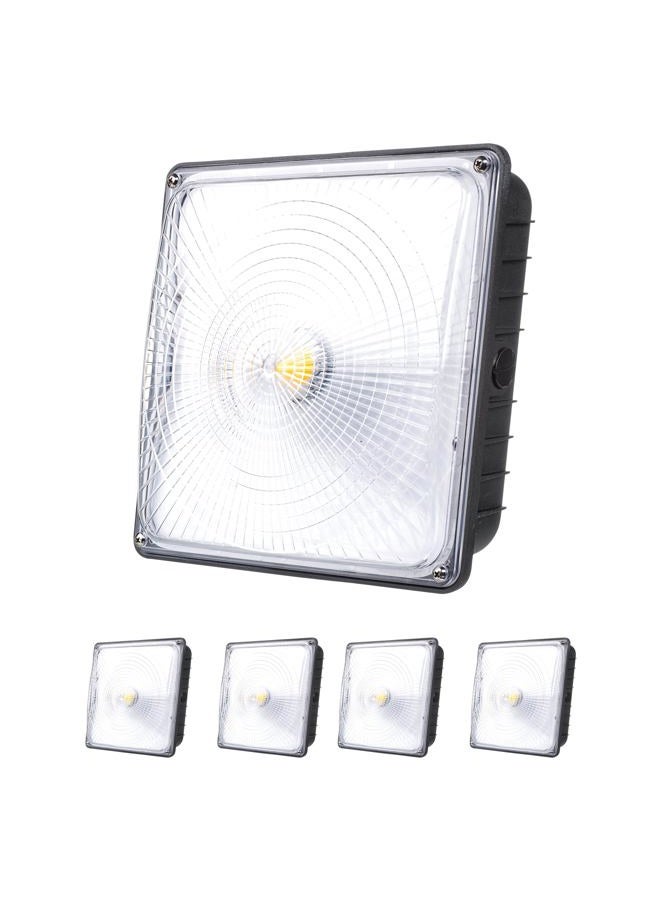 Parmida LED Technologies (4 Pack) Canopy Light, 45W, 0-10V Dimmable,110-277VAC, IP65 Waterproof, ETL-Listed, 5000K (Day Light), 9.6" x 9.6", Gas Station, Street & Outdoor Lighting, Bronze - Image 1