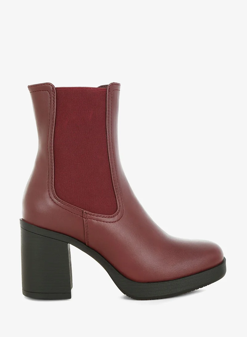 London Rag Women's Faux Leather Chelsea Boots In Burgundy