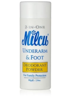 Milcu 2 In 1 Underarm & Foot Deodorant Powder 80 G  - Image 1