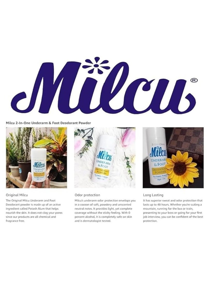 Milcu 2 In 1 Underarm & Foot Deodorant Powder 80 G - Image 4