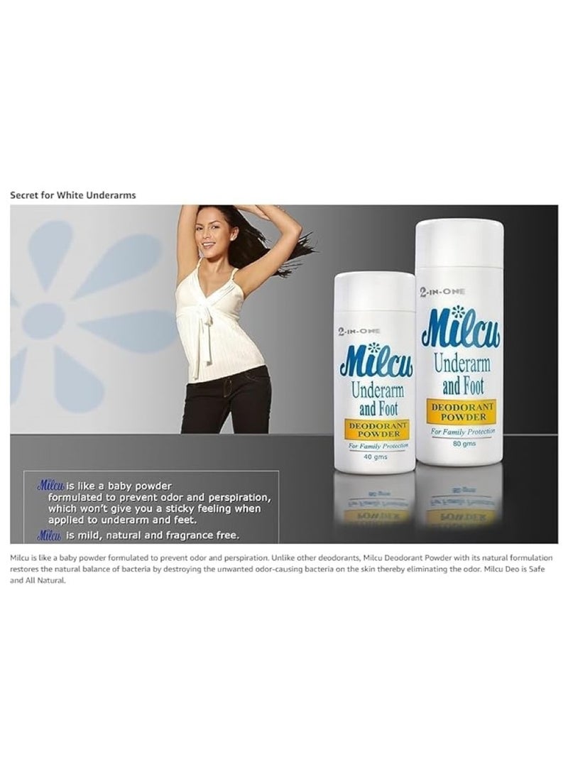 Milcu 2 In 1 Underarm & Foot Deodorant Powder 80 G - Image 5