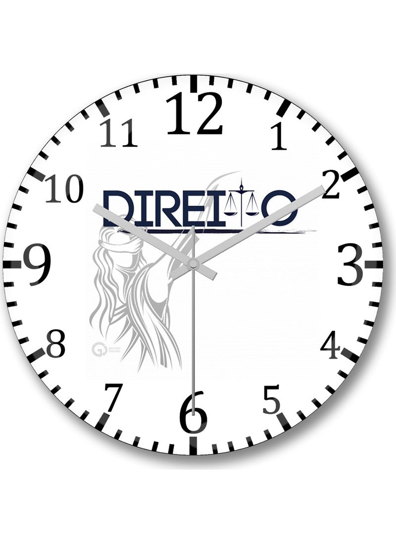 Baskı Dükkanı Print Shop Direito Wall Clock Curved Real Glass  - Image 1