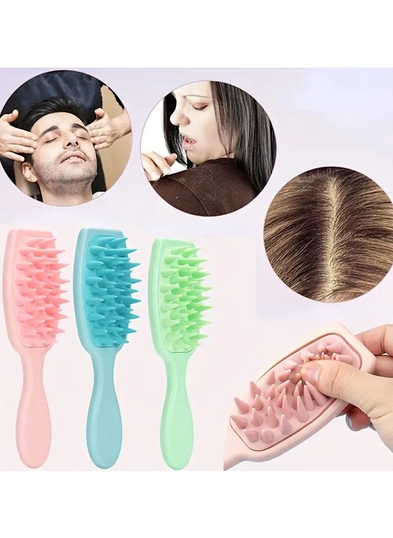ORiTi 1pc Silicone Scalp Massager Brush Soft Silicone Brush For Hair Cleaning, Exfoliating, Scalp Massage, Convenient And Comfortable For Home Use, Suitable, Women, pink  - Image 4