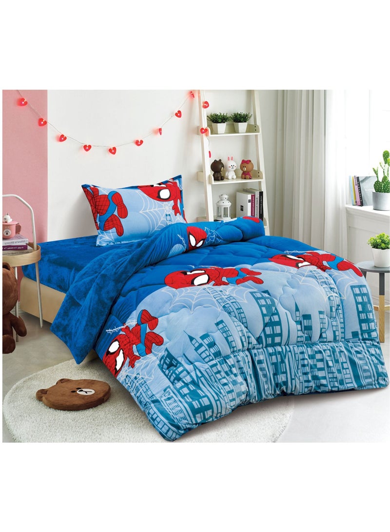 مينج لي مفرش سرير أطفال 3 قطع وجهين فرو ومخمل – ناعم ودافئ – مقاس 170×220 سم - Image 1