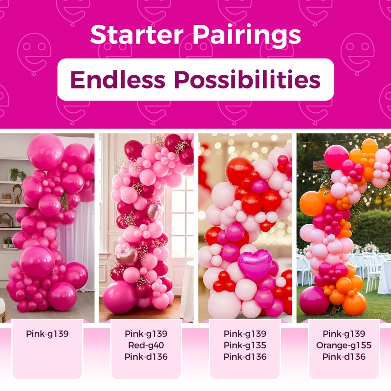 Bezente Hot Pink Latex Party Balloons, 100 Pack 12 inch Round Helium Pink Balloons for Valentine's Day Wedding Birthday Party Backdrop Decorations - Image 4
