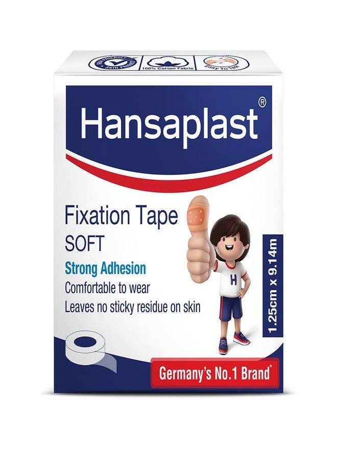 Hansaplast Fixation Tape, Adhesive tape for first aid| 100% Cotton fabric, Pack of 24, 1.25 cm x 9.14 cm - Image 1
