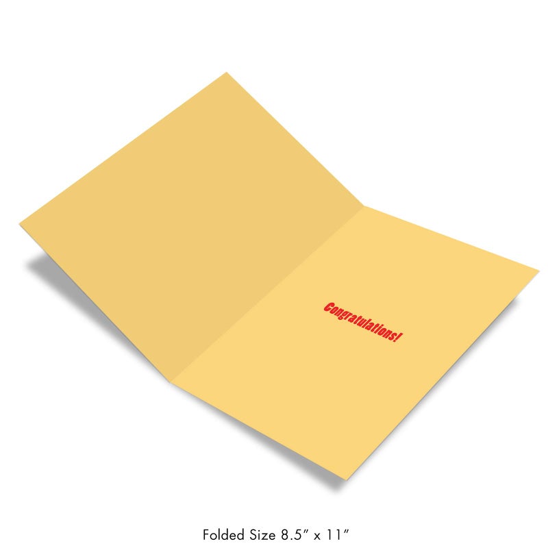 NobleWorks - 1 Pink Graduation Greeting Card w/Envelope (Large 8.5 x 11 Inch) Bold Congrats for High School, College - Girl's Recognition From All Of Us - Big Congratulations J2723CGG-US - Image 2