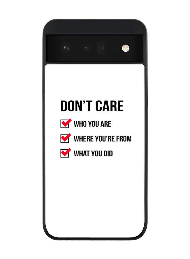 Stylizedd Rugged Black edge case for Google Pixel 6 5G Slim fit Soft Case Flexible Rubber Edges Anti Drop TPU Gel Thin Cover - Don't Care - Image 1