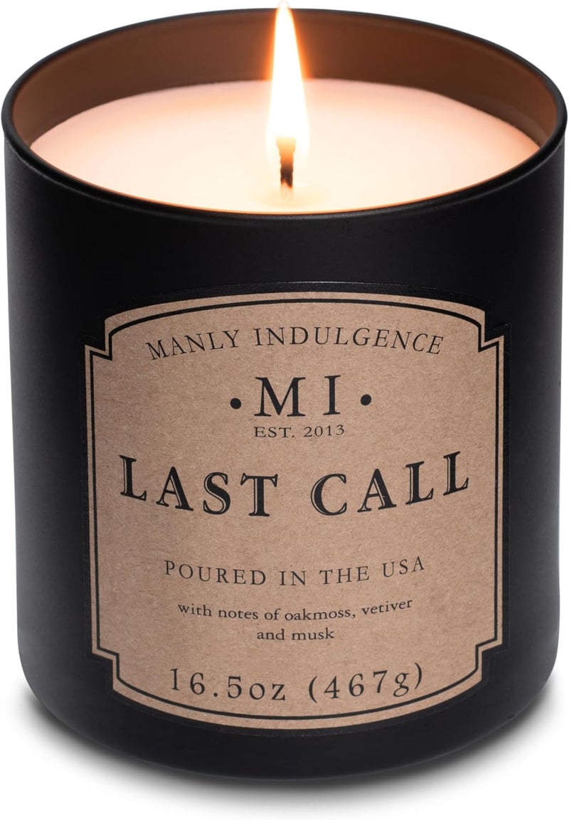 Manly Indulgence Last Call Jar Candle 16.5 oz - Woodsy Vetiver, Oakmoss - Citrus & Spicy Hints - Eucalyptus - Up to 60 Hour Burn - Soy Blend Wax, USA Poured - Image 3