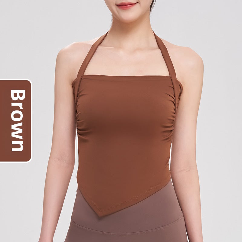 Seamless Yoga Tank Top Women High-Support Sports Bra Yuedong Powder  - Image 2