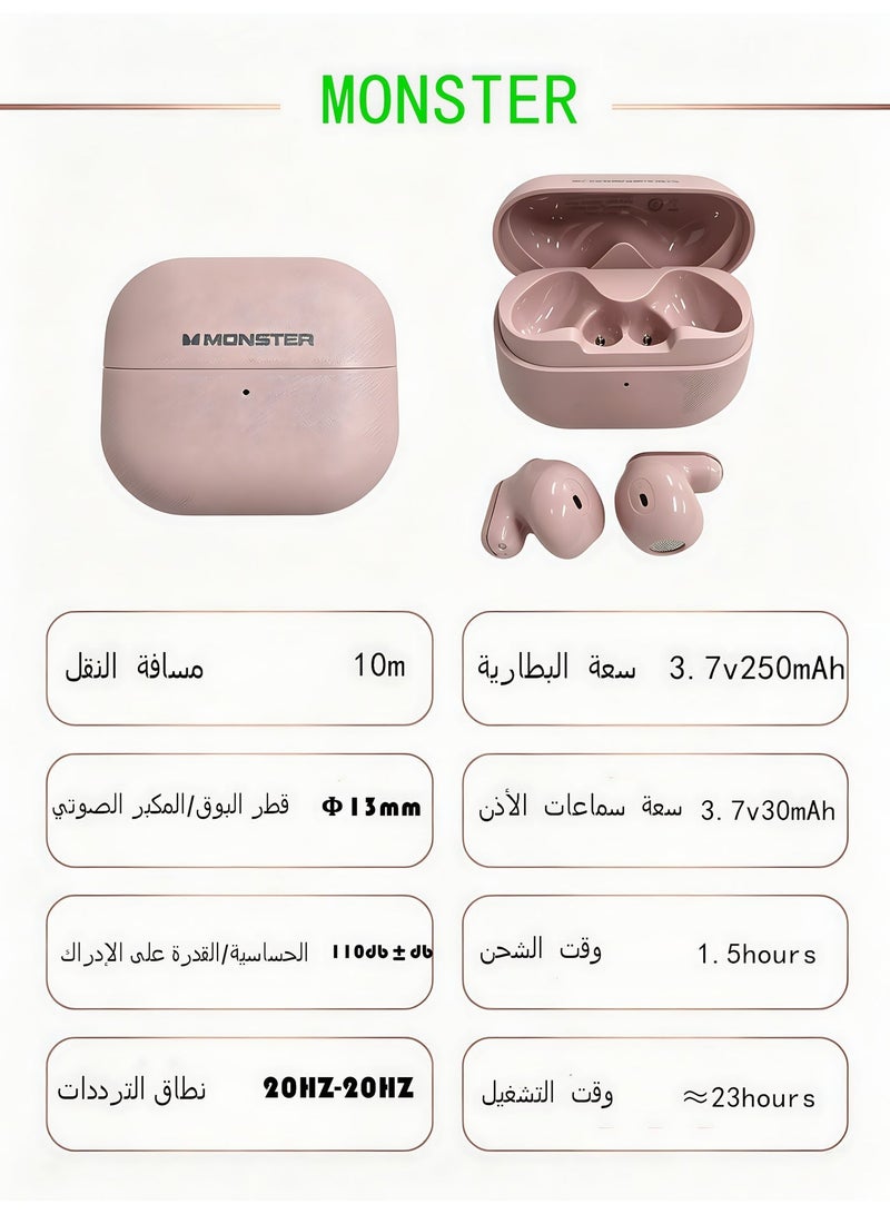 Monster 【In‑ear True Wireless Earbuds】Wireless earbuds with ultra‑long battery life, dual‑mode for gaming/music, IP54 dust and water resistance, ergonomic, compact and comfortable. - Image 2