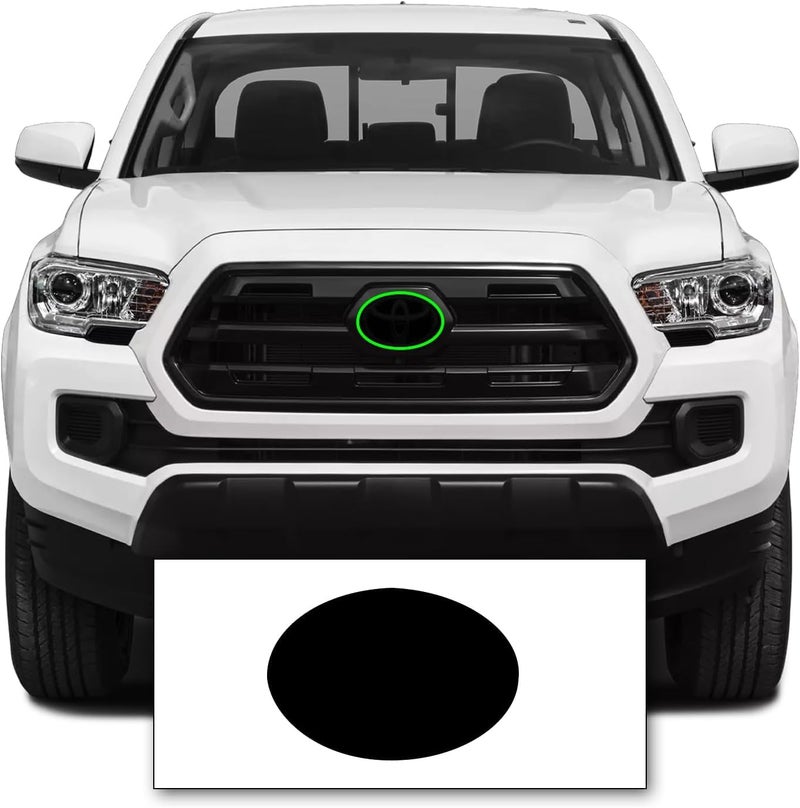 Kuvrü KUVR Pre-Cut Front Emblem Tint Compatible with Toyota Tacoma Limited, TRD Off-Road, TRD Sport 2016-2021| Precision Cut Stretchable PPF Vinyl Overlay Cover Wrap Dark Smoke (Pack of 2) - Image 1