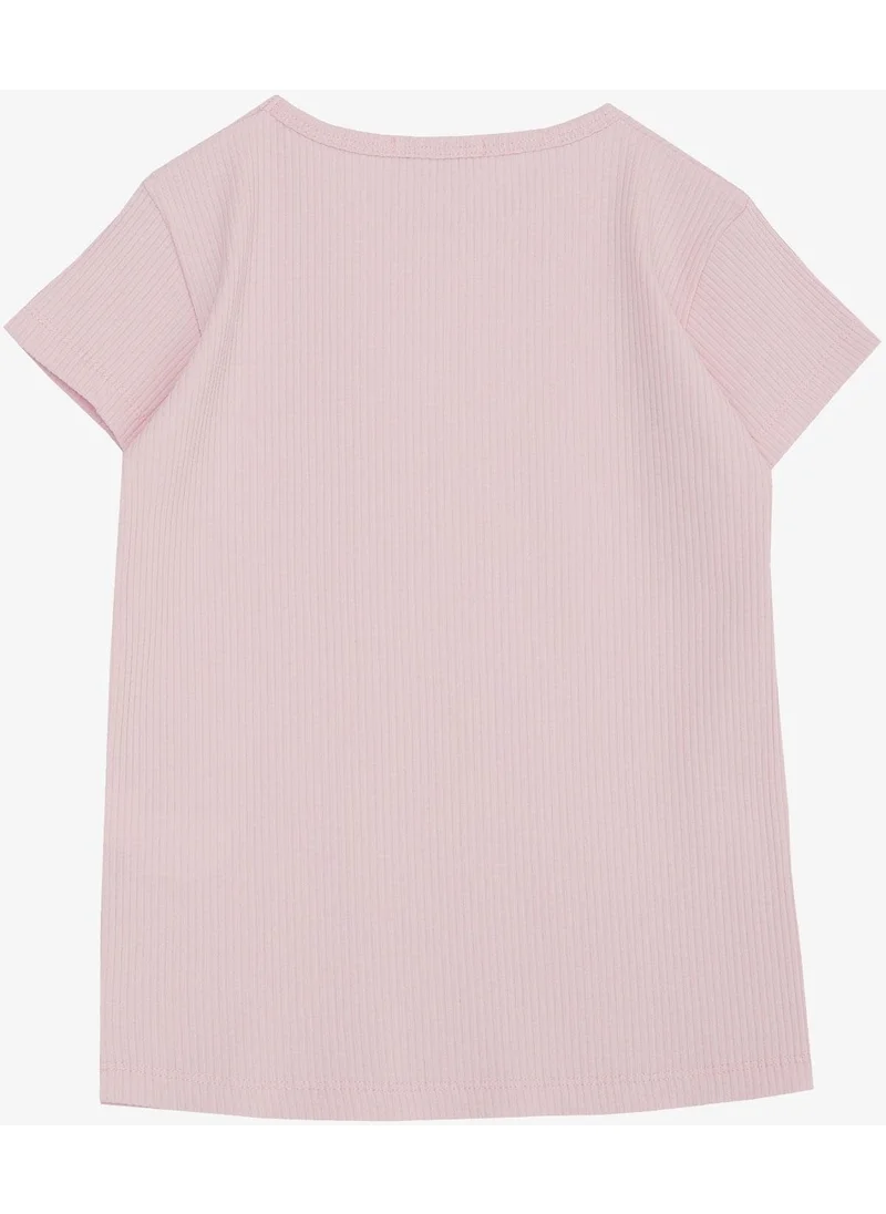 Breeze Girl's T-Shirt Laced Corduroy 4-8 Years, Pink